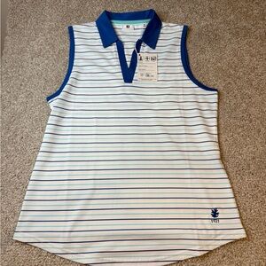FootJoy Blue and White Striped Tank Top